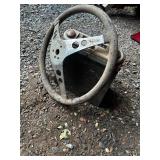 Vintage Automotive Steering Wheel and AM Radio Combo