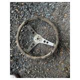 Vintage Automotive Steering Wheel and AM Radio Combo