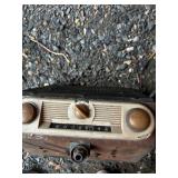 Vintage Automotive Steering Wheel and AM Radio Combo