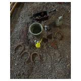 Collection of Rustic Garden Decor with Horseshoes and Stars