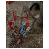 Collection of 6 Heavy Duty Adjustable Jack Stands in Red and Blue