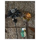 Collection of Metal Garden Stake Ornaments