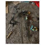 Collection of Metal Garden Stake Ornaments