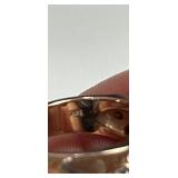 14k Gold Diamond Ring with Princess Cut Stone and Accents