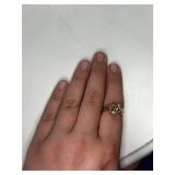 10k Gold Rose Ring with Floral Design