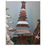 Trio of Decorative Rustic Metal Christmas Trees