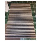 Striped Area Rug with Gray and Beige Pattern