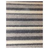 Striped Area Rug with Gray and Beige Pattern