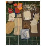 Assorted Textiles Collection including Towels, Doilies, and More