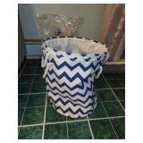 Chevron Fabric Storage Bin and Plush Sloth Toy