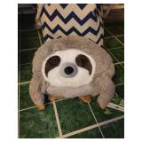 Chevron Fabric Storage Bin and Plush Sloth Toy