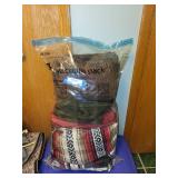 Collection of 5 Vintage-Style Woven and Printed Blankets