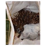 Large Collection of Holiday Wreaths, Pinecones, and Decor Items