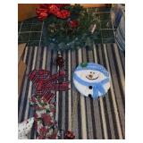 Large Collection of Holiday Wreaths, Pinecones, and Decor Items