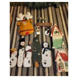 Large Collection of Holiday Wreaths, Pinecones, and Decor Items