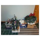 Large Collection of Holiday Wreaths, Pinecones, and Decor Items