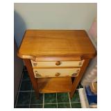 Wooden Coat Stand and Floral Painted Side Table