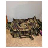 Collection of 5 Travel Bags and Suitcases including Camouflage Duffle and London Fog Suitcase