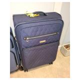 Collection of 5 Travel Bags and Suitcases including Camouflage Duffle and London Fog Suitcase