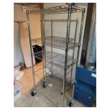 Set of 2 Heavy-Duty Chrome Wire Shelving Units on Wheels