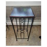 Set of 3 Metal Stands: Wrought Iron Plant Stands and Wire Shelf