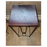 Set of 3 Metal Stands: Wrought Iron Plant Stands and Wire Shelf