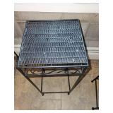 Set of 3 Metal Stands: Wrought Iron Plant Stands and Wire Shelf