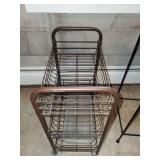 Set of 3 Metal Stands: Wrought Iron Plant Stands and Wire Shelf