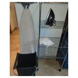 Ironing Board with Iron, Hamper, and Mesh Laundry Bag