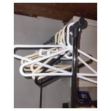 Metal Rolling Laundry Hamper with Hangers and Clothespins