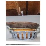 Collection of Decorative Bowls: Metal, Ceramic, and Wooden