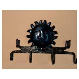 Handmade Sun Face Metal Wall Hook and Plaque Set