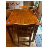 Solid Wood Dining Table with 6 Chairs - 36"x54"