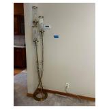 72" Gold Brass Floor Lamp with 3 Glass Shades