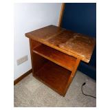 Used Wooden Nightstand with Open Shelf