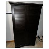Dark Wood Cabinet with Adjustable Shelves