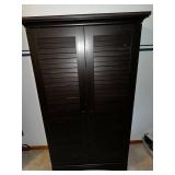 Dark Wood Cabinet with Adjustable Shelves