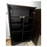 Dark Wood Cabinet with Adjustable Shelves