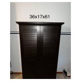 Dark Wood Cabinet with Adjustable Shelves