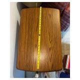 Oak Wood End Table with Drawer and Bottom Shelf