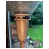 Antique Metal Floor Lamp with Frosted Glass Shade