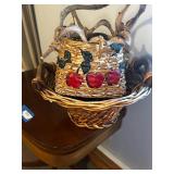 Set of 2 Wicker Baskets with Apple Design