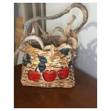Set of 2 Wicker Baskets with Apple Design