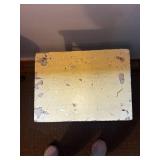 Vintage Wooden Step Stool with Distressed Yellow Paint