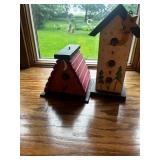 Set of 2 Decorative Wooden Birdhouses in Unique Designs