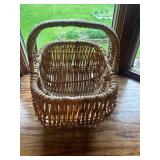 Assorted Compact Umbrellas and Beauty Accessories with Wicker Basket