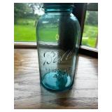 Vintage Perma-File Letter Box and Ball Blue Mason Jar