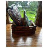 Mixed Household Items Set with Apron, Coasters, Neck Wrap, and Decor Basket