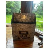 Collection of Decorative Home Accents: Metal Roosters, Mail Holder, and More