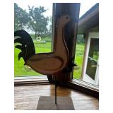 Collection of Decorative Home Accents: Metal Roosters, Mail Holder, and More